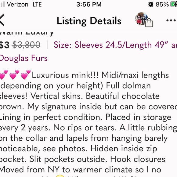 Chocolate Mink in Perfect Condition! - Picture 9 of 9